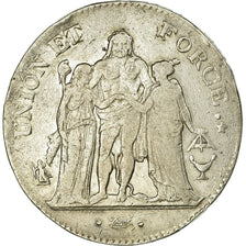 Münze, Frankreich, Union et Force, 5 Francs, 1801, Bordeaux, SS, Silber