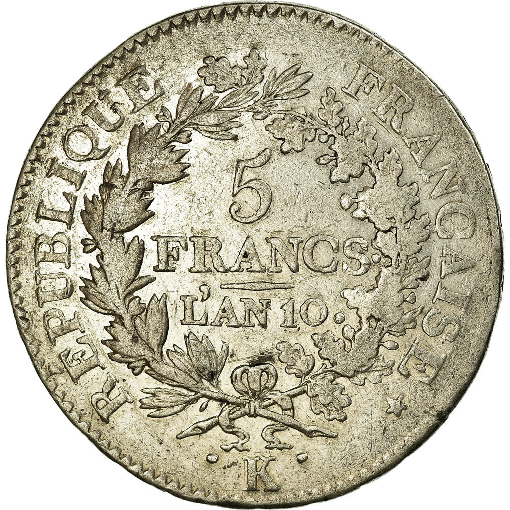 Münze, Frankreich, Union et Force, 5 Francs, 1801, Bordeaux, SS, Silber