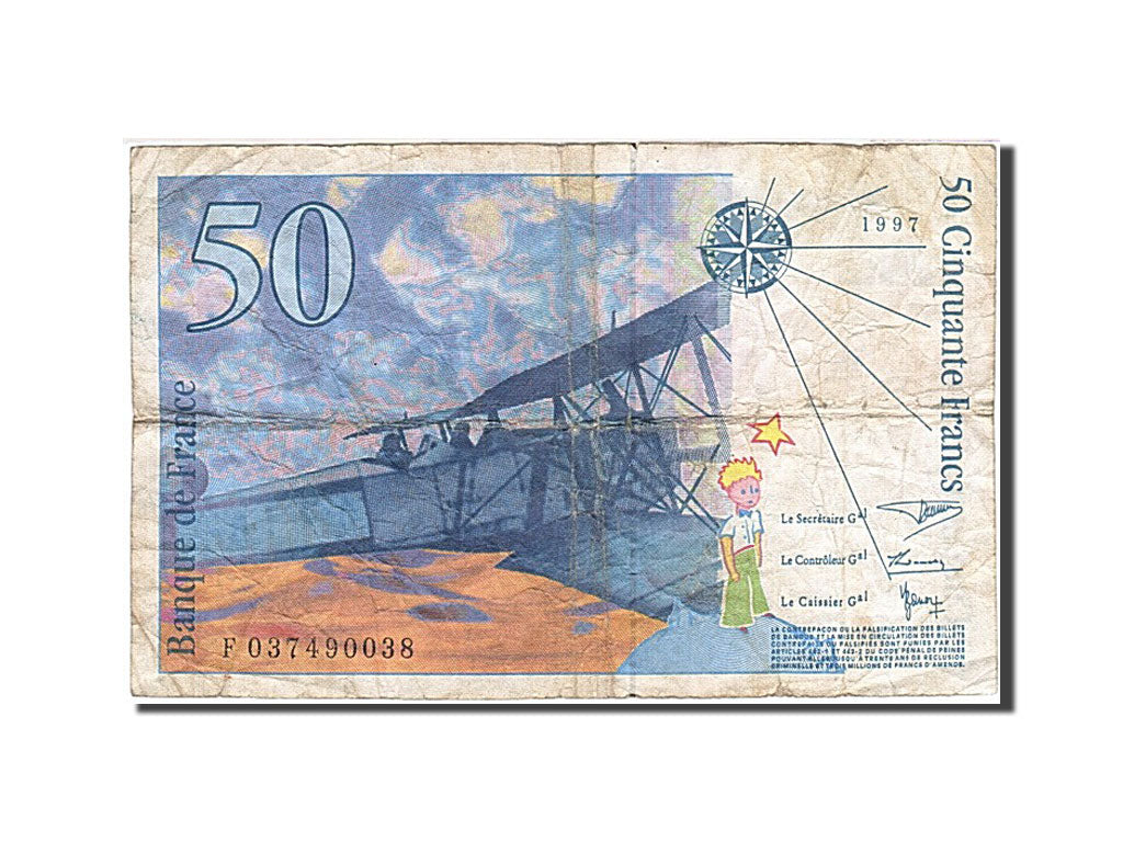 France, 50 Francs, 1992, KM:157Ad, 1997, VF(20-25)