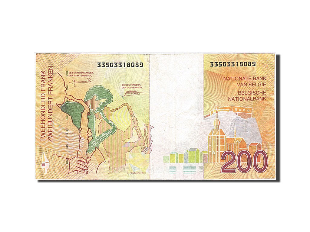 Belgium, 200 Francs, 1994-1997, KM:148, Undated 1995, AU(55-58)