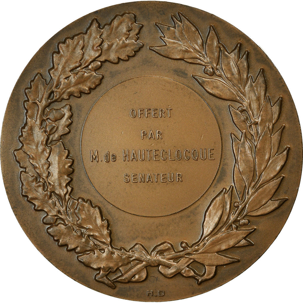 France, Medal, Chevaux, Offert par M. de Hauteclocque, Sénateur, 1974