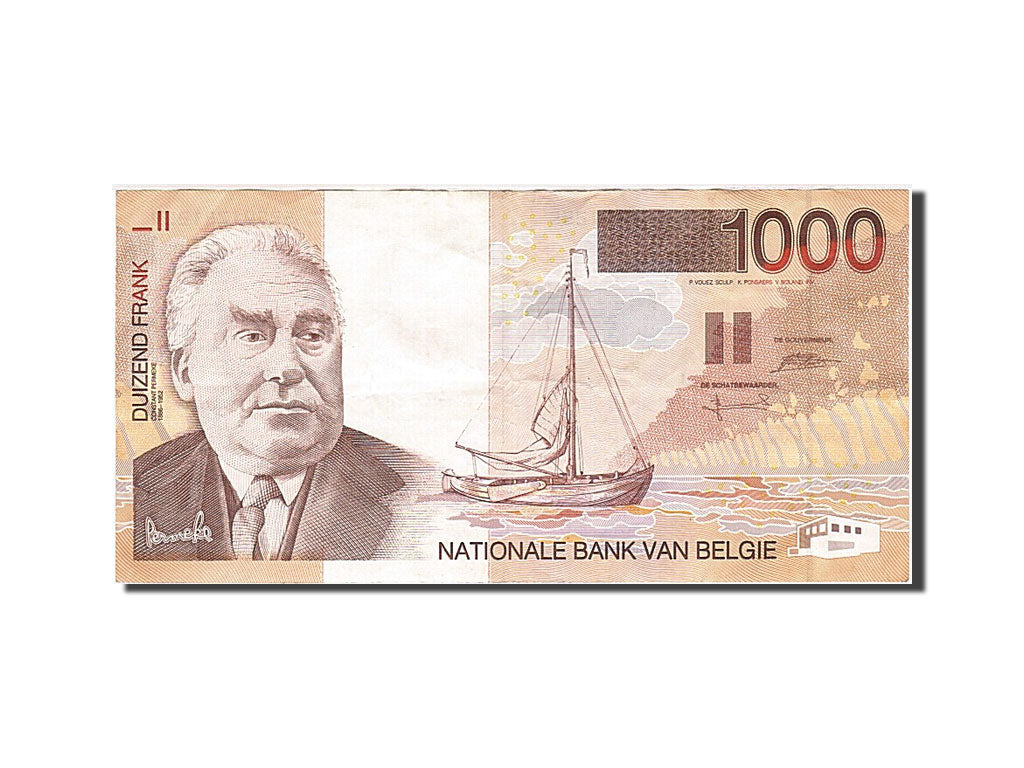 Belgium, 1000 Francs, 1994-1997, KM:150, Undated (1997), AU(50-53)