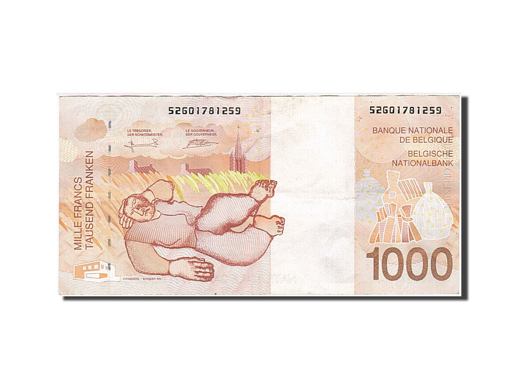 Belgium, 1000 Francs, 1994-1997, KM:150, Undated (1997), AU(50-53)