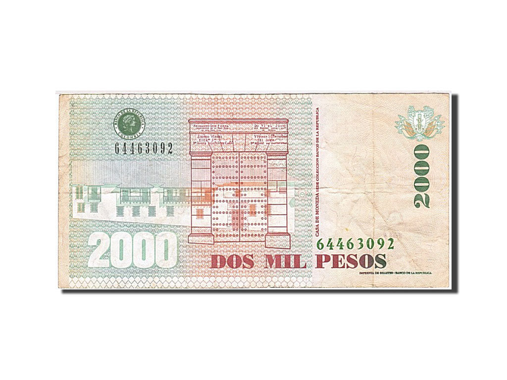 Banknote, Colombia, 2000 Pesos, 2005, 2008-08-29, KM:457i, EF(40-45)