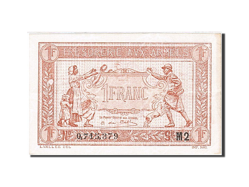 Banknote, France, 1 Franc, 1917, 1917, AU(50-53), Fayette:VF3.14, KM:M2