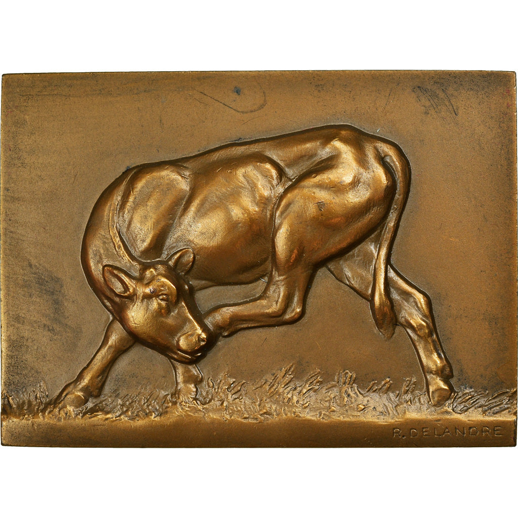 France, Médaille, Offert par le Journal France Agricole, Vache, Delandre, SPL