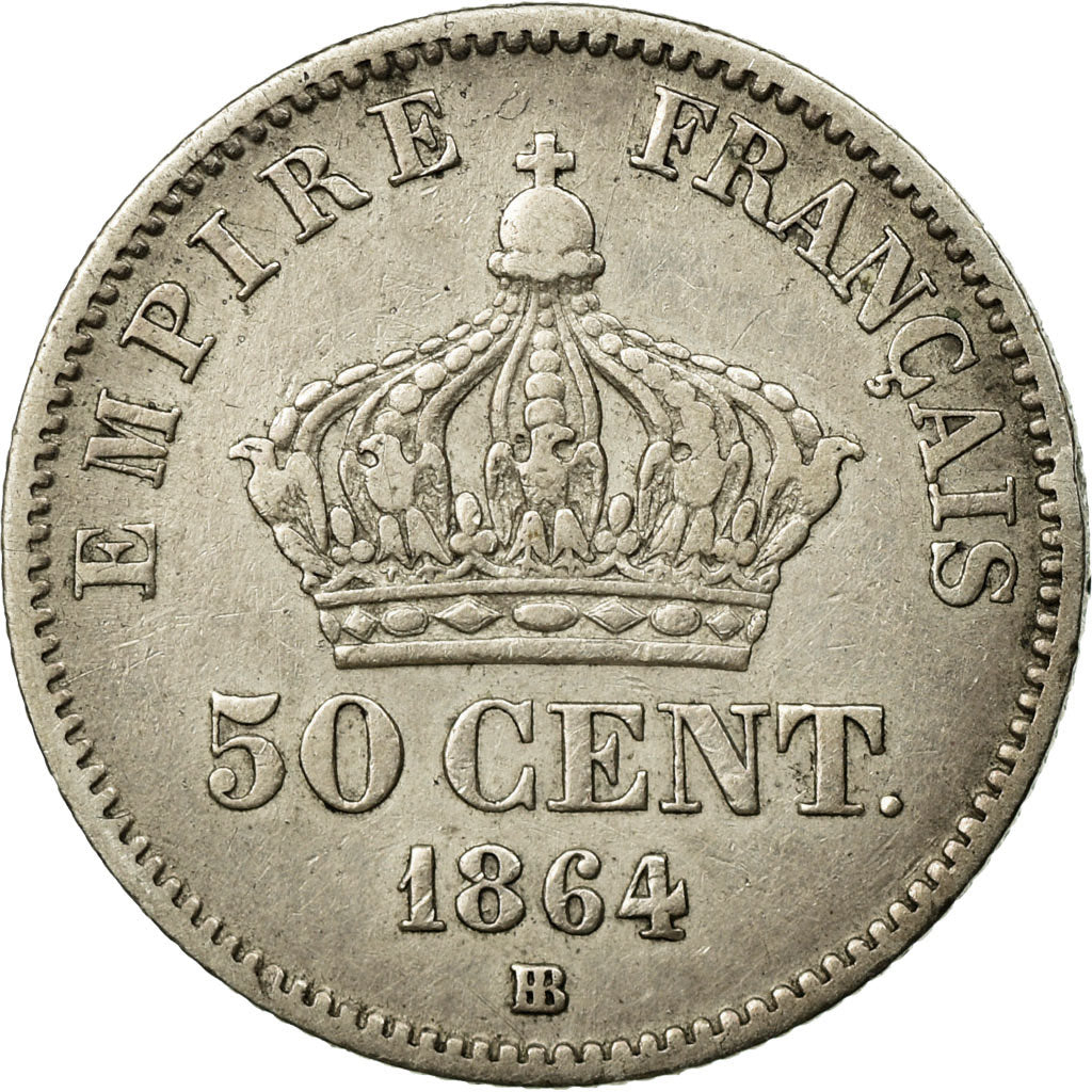 Coin, France, Napoleon III, Napoléon III, 50 Centimes, 1864, Strasbourg