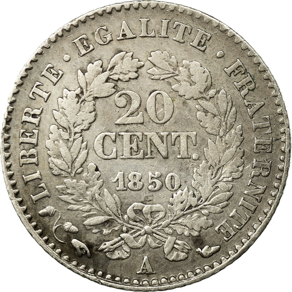 Coin, France, Cérès, 20 Centimes, 1850, Paris, EF(40-45), Silver, Gadoury:303