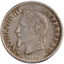 FRANCE, Napoléon III, 20 Centimes, 1867, Paris, KM #808.1, AU(55-58), Silver, G.