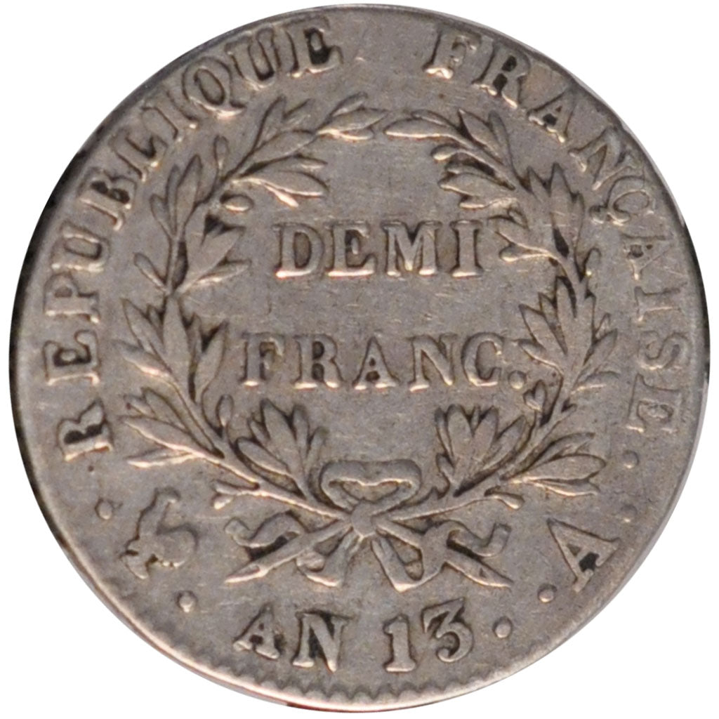 FRANCE, Napoléon I, 1/2 Franc, 1803, Paris, KM #655.1, EF(40-45), Silver, Gadour