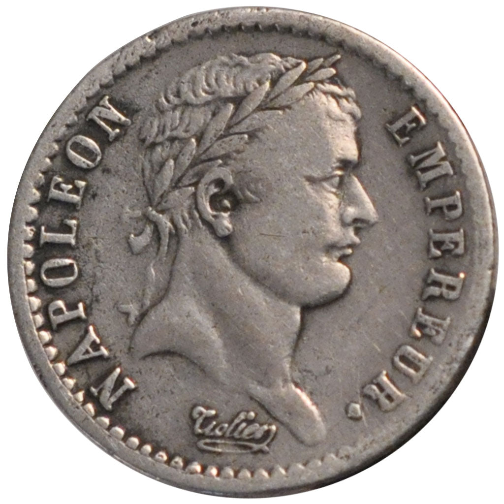 FRANCE, Napoléon I, 1/2 Franc, 1808, Paris, KM #680.1, EF(40-45), Silver, Gadour
