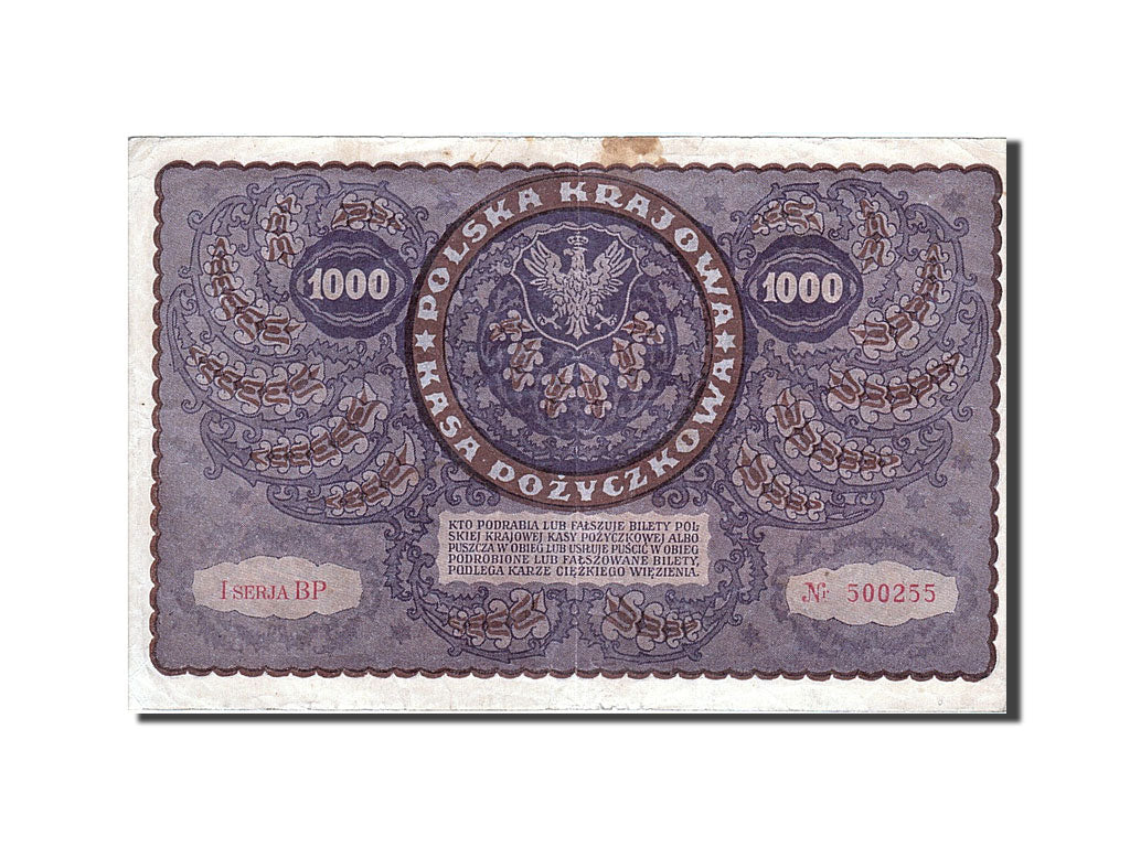 Banknote, Poland, 1000 Marek, 1919, 1919, KM:29, AU(55-58)