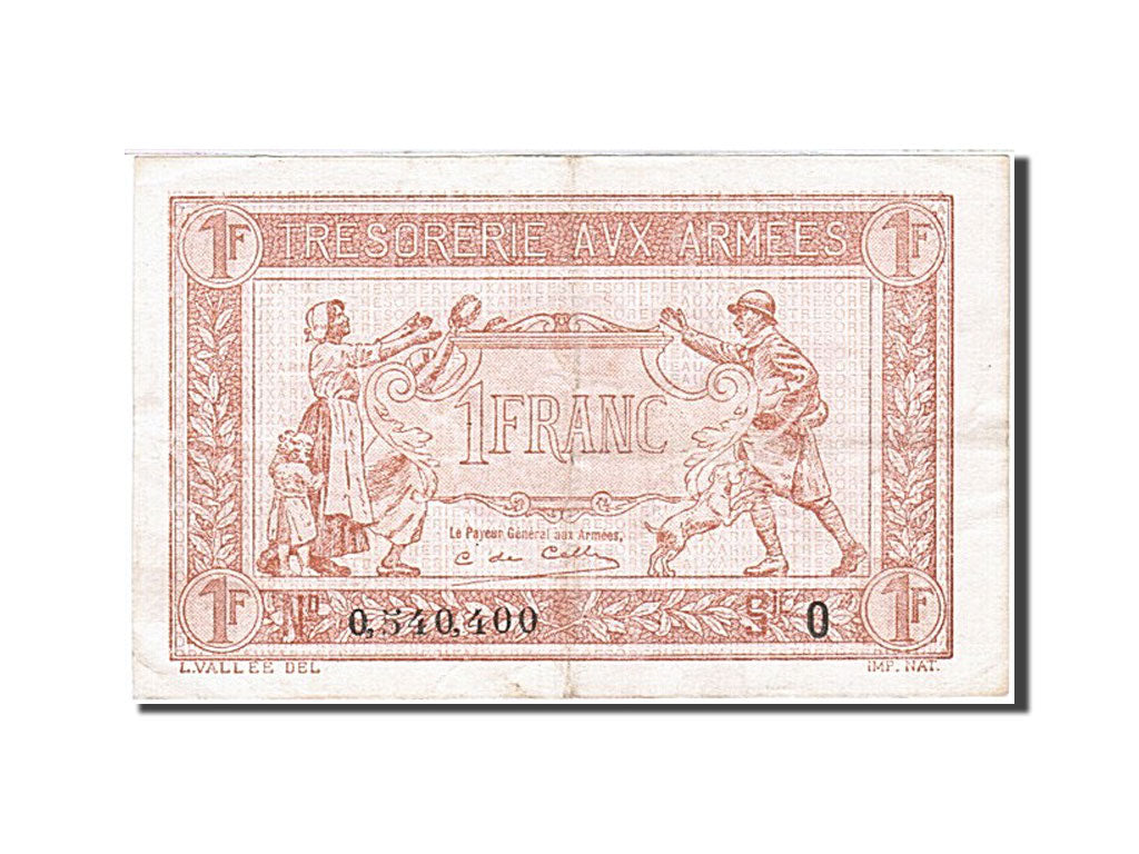 Banknote, France, 1 Franc, 1919, 1919, EF(40-45), KM:M5