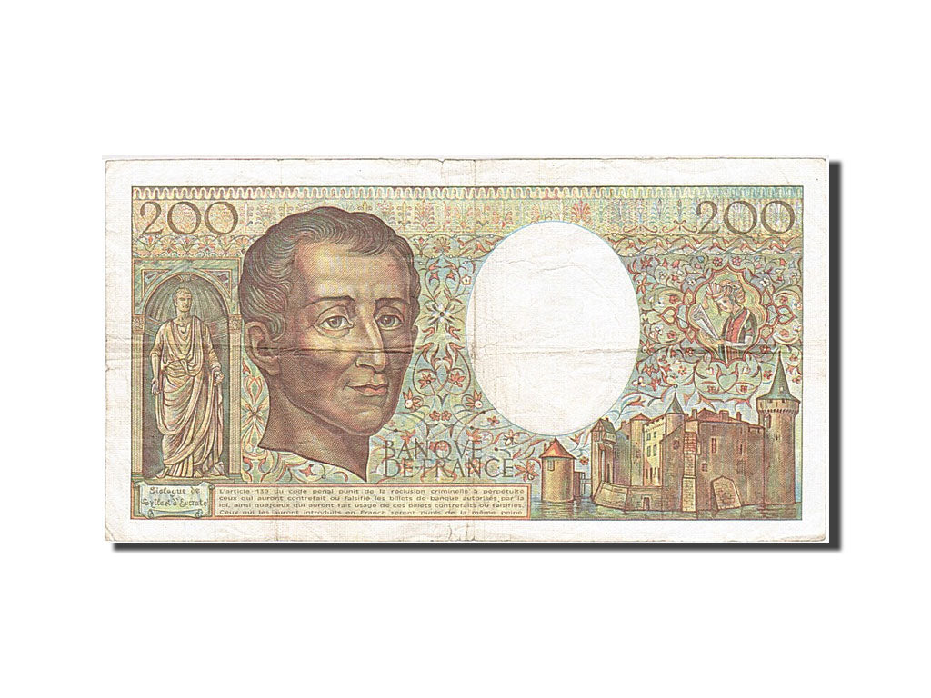 France, 200 Francs, 1981, KM:155a, 1981, VF(20-25), Fayette:70.1