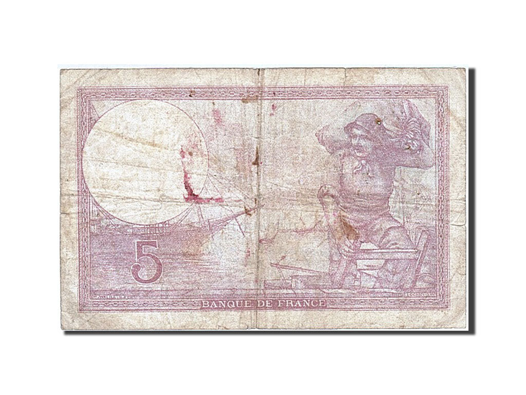 France, 5 Francs, 1917, KM:83, 1939-07-27, VF(30-35), Fayette:4.3