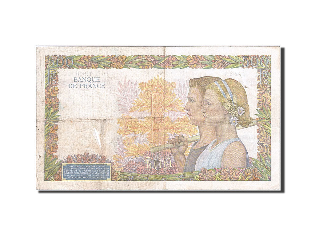 Biljet, Frankrijk, 500 Francs, 1939, 1940-09-26, TTB, Fayette:32.6, KM:95a