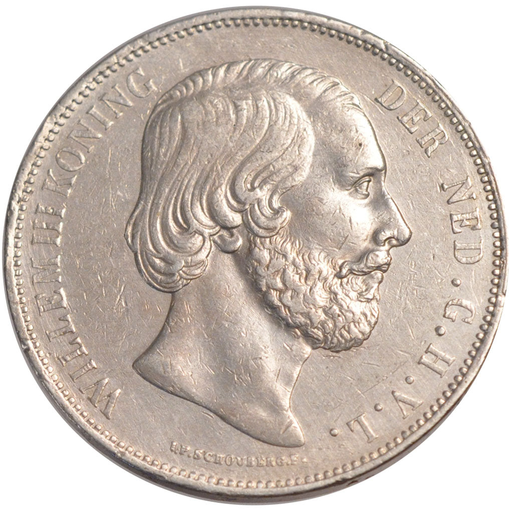 NETHERLANDS, 2-1/2 Gulden, 1872, KM #82, AU(50-53), Silver, 38, 24.86