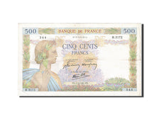 Francia, 500 Francs, 1939, KM:95b, 1941-06-11, BB, Fayette:32.18