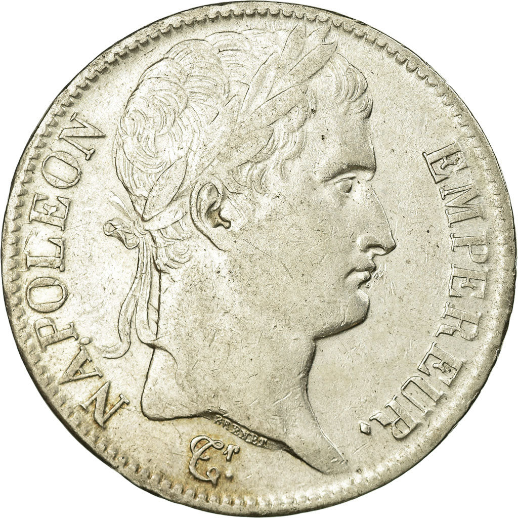 Moneda, Francia, Napoléon I, 5 Francs, 1808, Rouen, MBC+, Plata, Gadoury:583