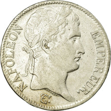 Moneda, Francia, Napoléon I, 5 Francs, 1808, Rouen, MBC+, Plata, Gadoury:583
