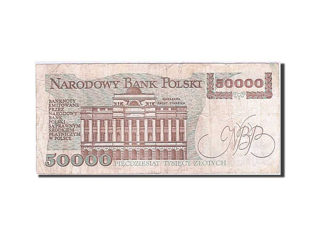 Poland, 50,000 Zlotych, 1987-1990, 1989-12-01, KM:153a, VF(20-25)