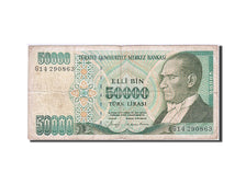 Turkey, 50,000 Lira, 1984-1997, 1995, KM:204, VF(30-35)