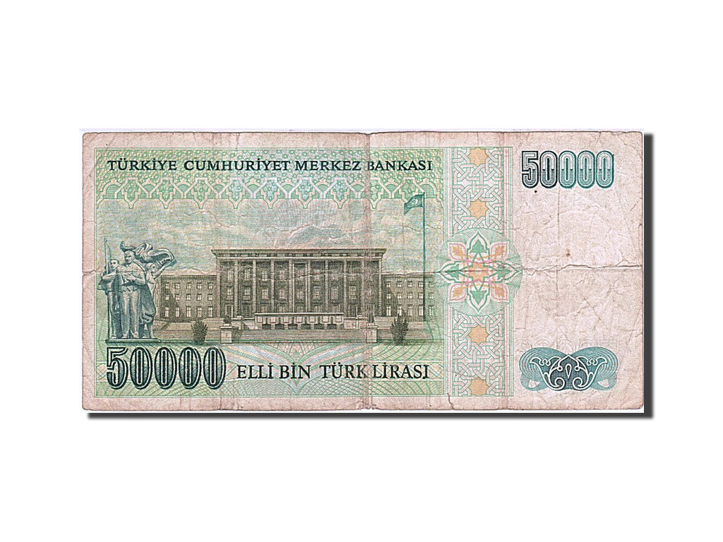 Turkey, 50,000 Lira, 1984-1997, 1995, KM:204, VF(30-35)