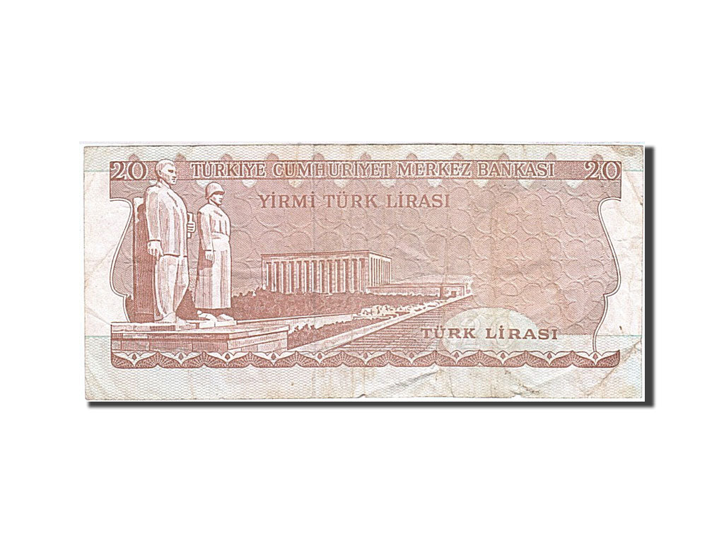 Banknote, Turkey, 20 Lira, 1966-1969, 1966-06-15, KM:181b, VF(20-25)