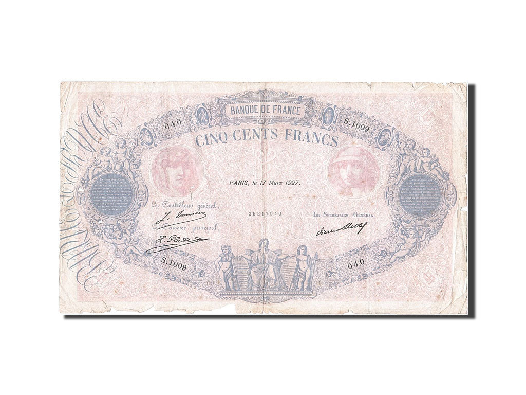 Banknote, France, 500 Francs, 1888, 1927-03-17, F(12-15), Fayette:30.30, KM:66k