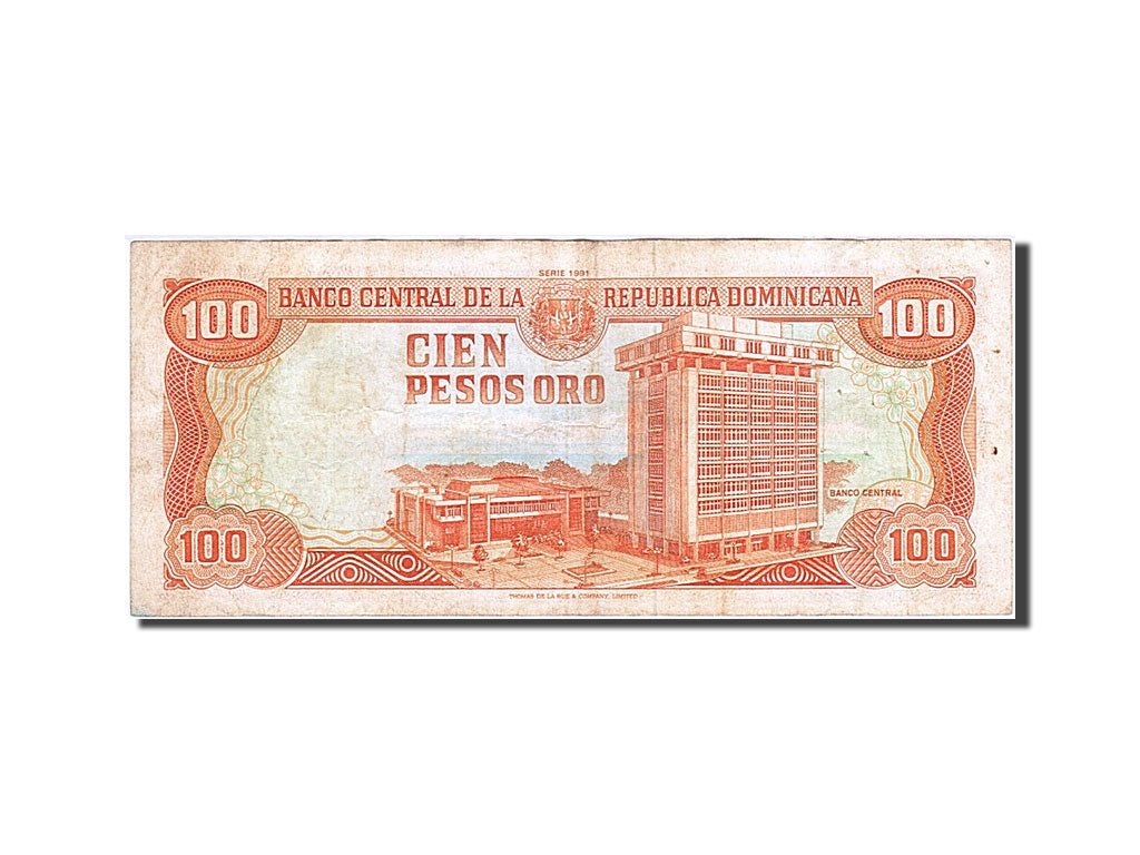 Banknote, Dominican Republic, 100 Pesos Oro, 1991, 1991, KM:136a, VF(30-35)