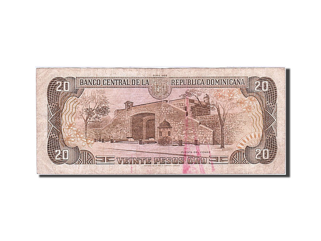Dominican Republic, 20 Pesos Oro, 1992, 1977-1980, KM:120c, VF(20-25)