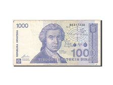 Billet, Croatie, 1000 Dinara, 1991-1993, 1991-10-08, KM:22a, TTB