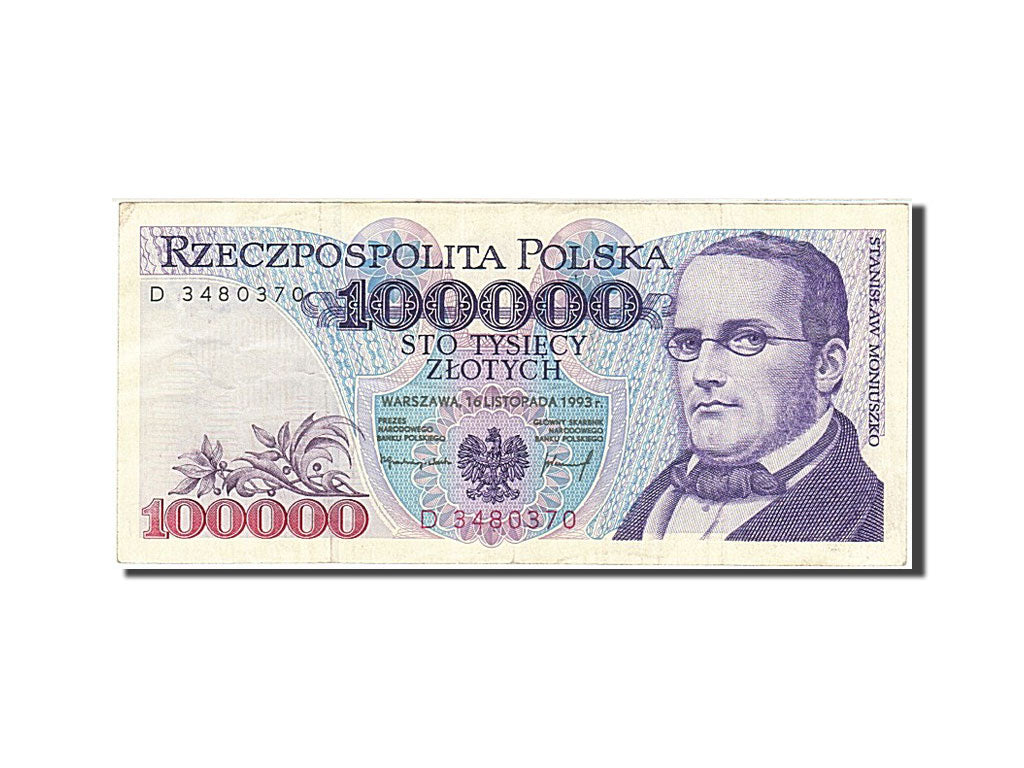 Pologne, 100,000 Zlotych, 1993, KM:160a, 1993-11-16, TTB