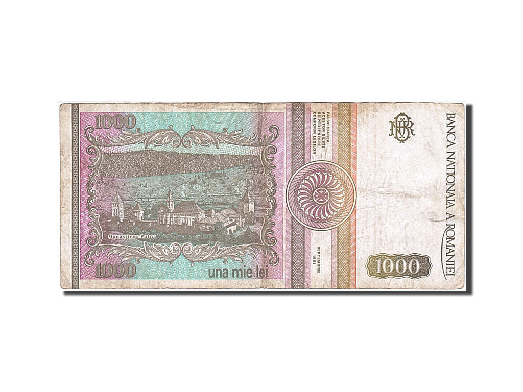Romania, 1000 Lei, 1991-1994, 1991, KM:101Aa, VF(30-35)