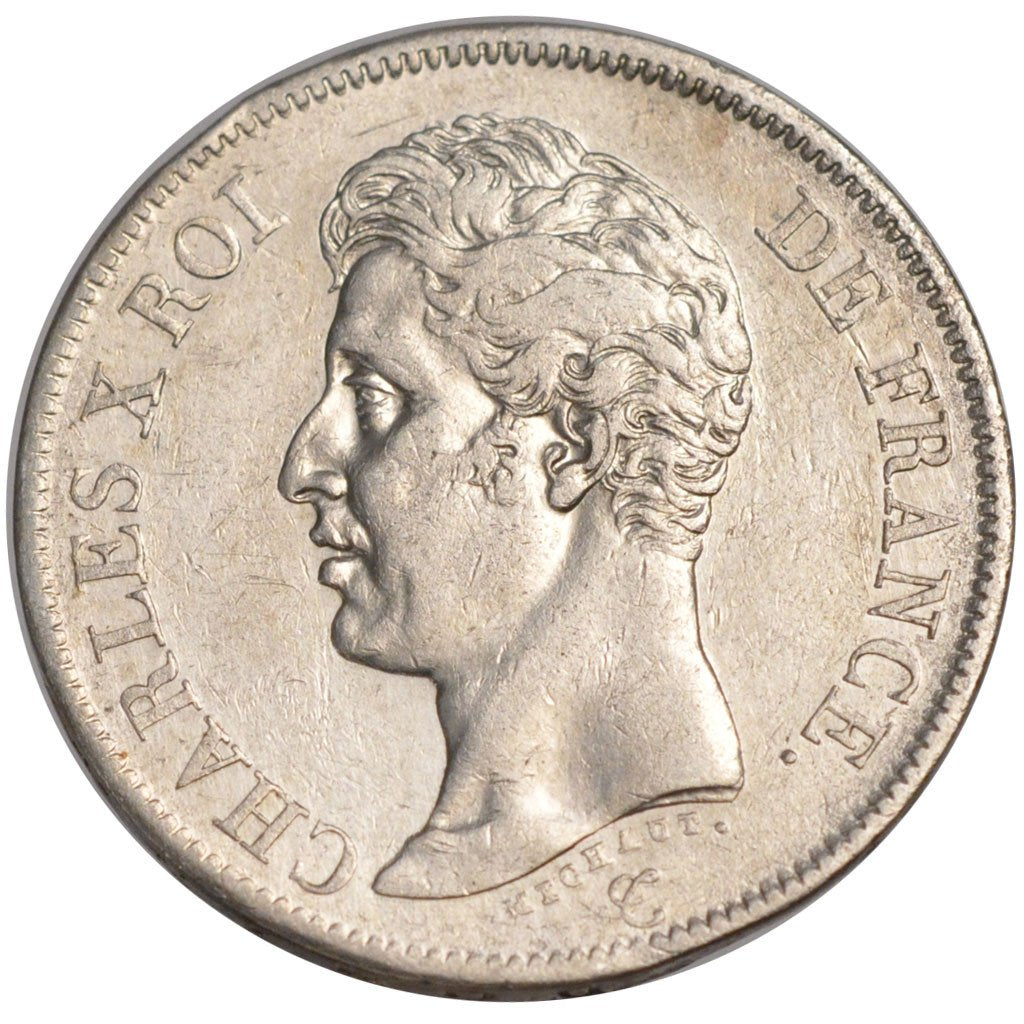 FRANCE, Charles X, 5 Francs, 1826, Marseille, KM #720.10, EF(40-45), Silver,...