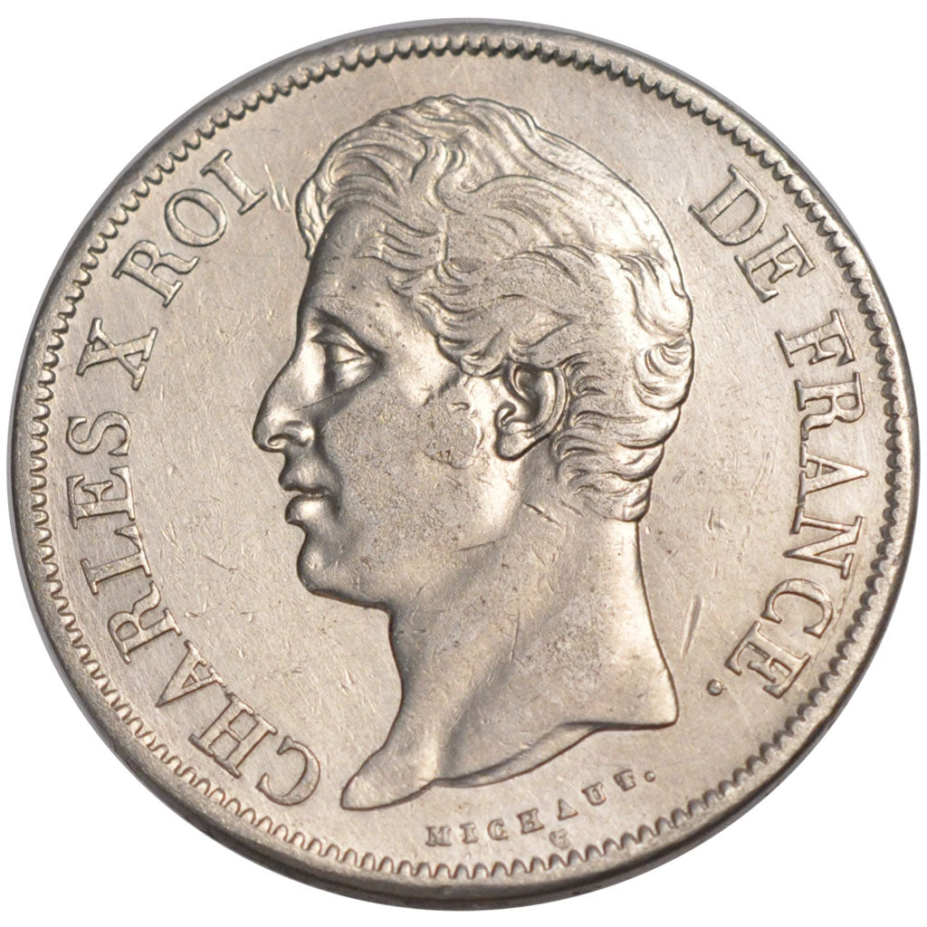 FRANCE, Charles X, 5 Francs, 1829, Paris, KM #728.1, EF(40-45), Silver, Gadoury.