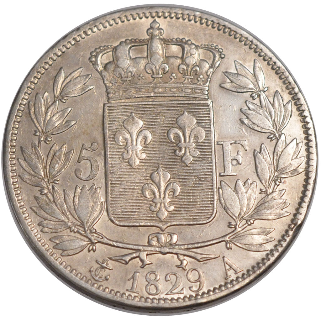 FRANCE, Charles X, 5 Francs, 1829, Paris, KM #728.1, EF(40-45), Silver, Gadoury.
