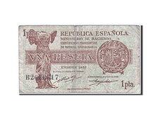 Spain, 1 Peseta, 1937-1938, KM:94, 1937, VF(30-35)