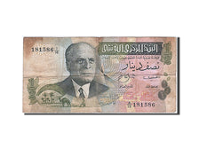 Tunisia, 1/2 Dinar, 1973, 1973-10-15, KM:69a, VF(20-25)