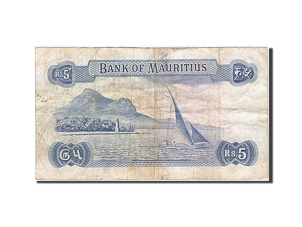 Mauritius, 5 Rupees, 1967, Undated, KM:30c, VF(20-25)