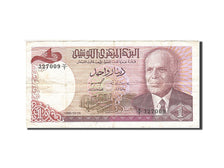 Banconote, Tunisia, 1 Dinar, 1980, KM:74, 1980-10-15, MB+