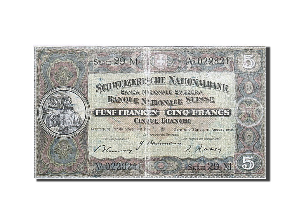 Suisse, 5 Franken, 1911-1914, KM:11l, 1946-08-31, TB