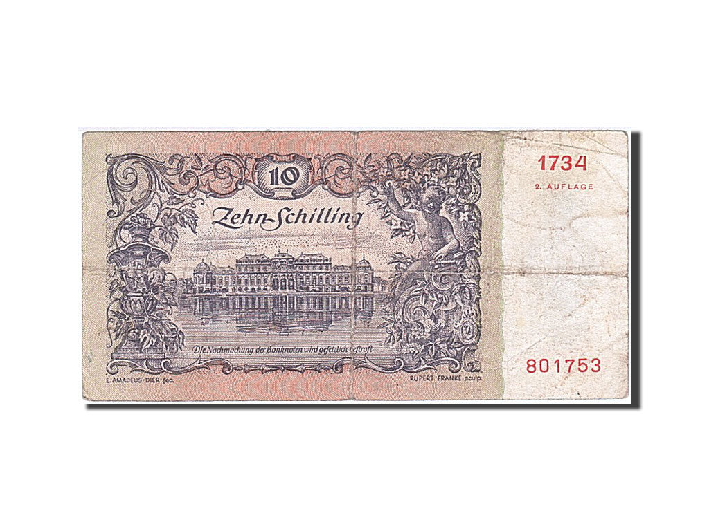 Österreich, 10 Schilling, 1949-1954, KM:127, 1950-01-02, VF(20-25)