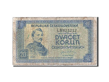 Banknote, Czechoslovakia, 20 Korun, 1945-1946, Undated (1945), KM:61a, VF(20-25)