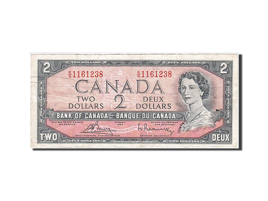 Canada, 2 Dollars, 1954, 1972-1973, KM:76c, EF(40-45)