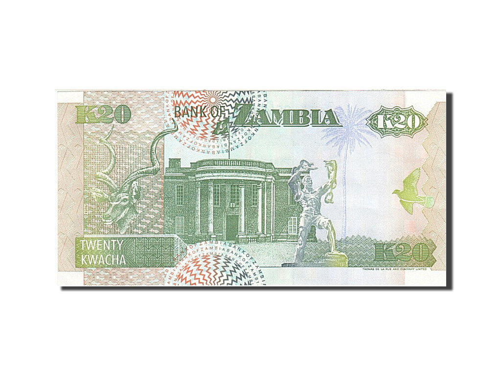 Zambia, 20 Kwacha, 1992-1996, KM:36b, 1992, AU(55-58)