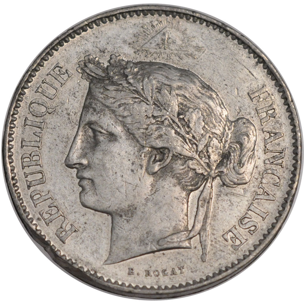 FRANCE, 5 Francs, 1848, AU(50-53), Tin, Gadoury #711, 17.36