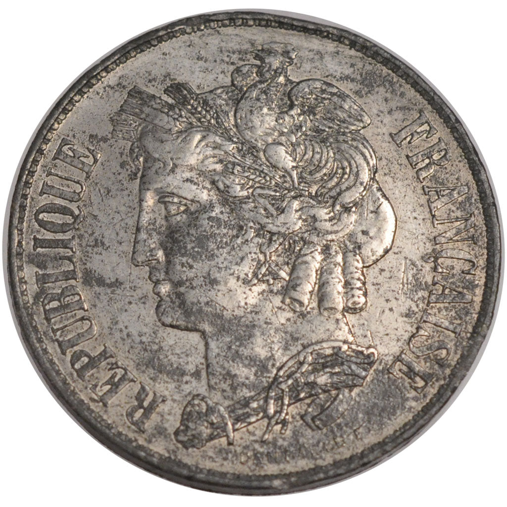 FRANCE, 5 Francs, 1848, AU(50-53), Tin, Gadoury #691, 17.82