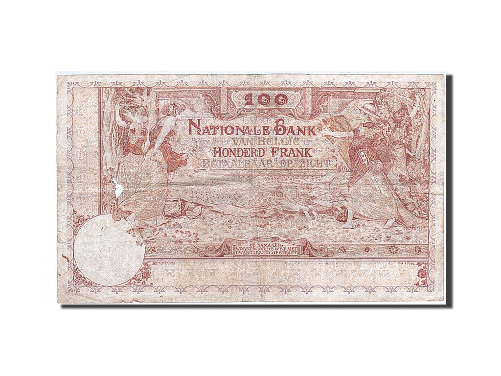 Banknote, Belgium, 100 Francs, 1919, 1919-11-03, KM:78, VF(20-25)