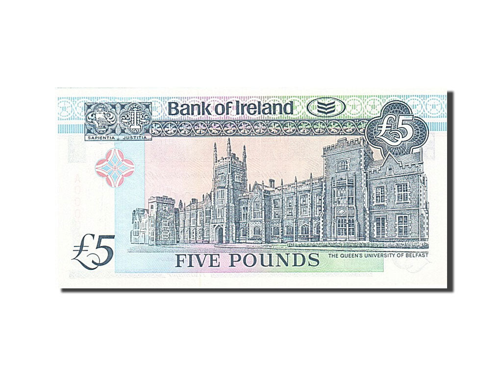 Northern Ireland, 5 Pounds, 1990, KM:70b, 1998-08-28, UNC(65-70)
